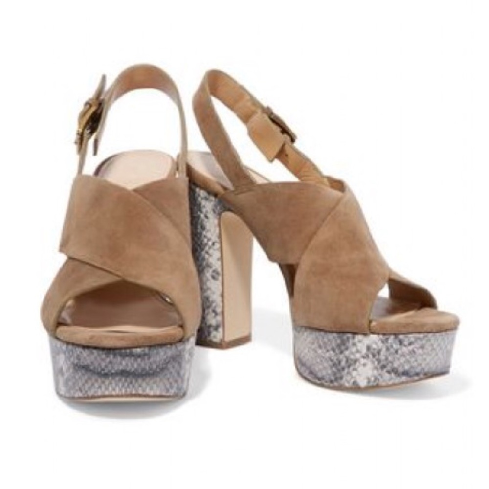 Genuine Leather Snake Print Towering Platform - Picture 6 of 7